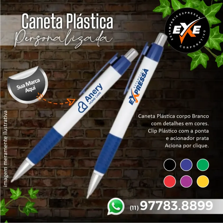 caneta plastica personalizada